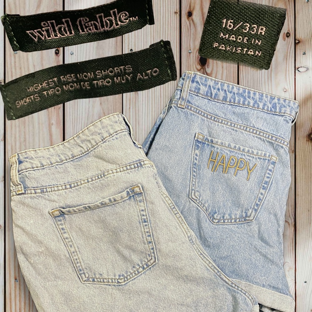 Lot of 2 Wild Fable Highest Rise Mom Denim Shorts - Size 16/33R